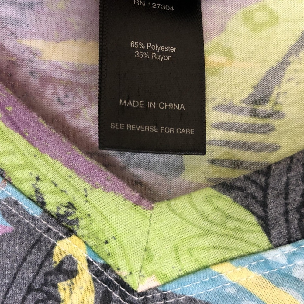 Ali Miles Shirt Womens 1X Multicolor Abstract Art Print Tunic 3/4 Sleeve Top - Picture 5 of 10